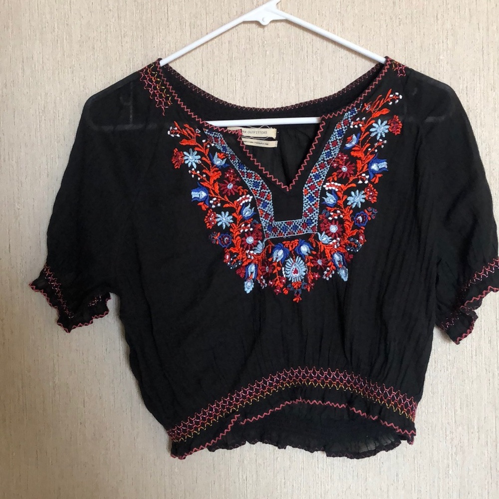 Urban Outfitters Embroidered Crop Top